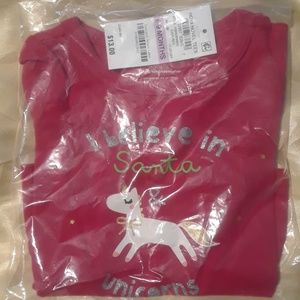 NWT girls  christmas unicorn shirt 6-9 mo.